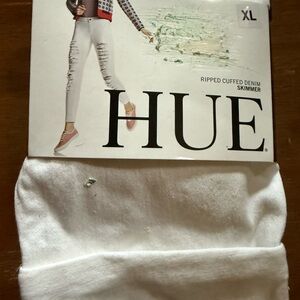 HUE White Ankle Cropped Jeans Slim Fit